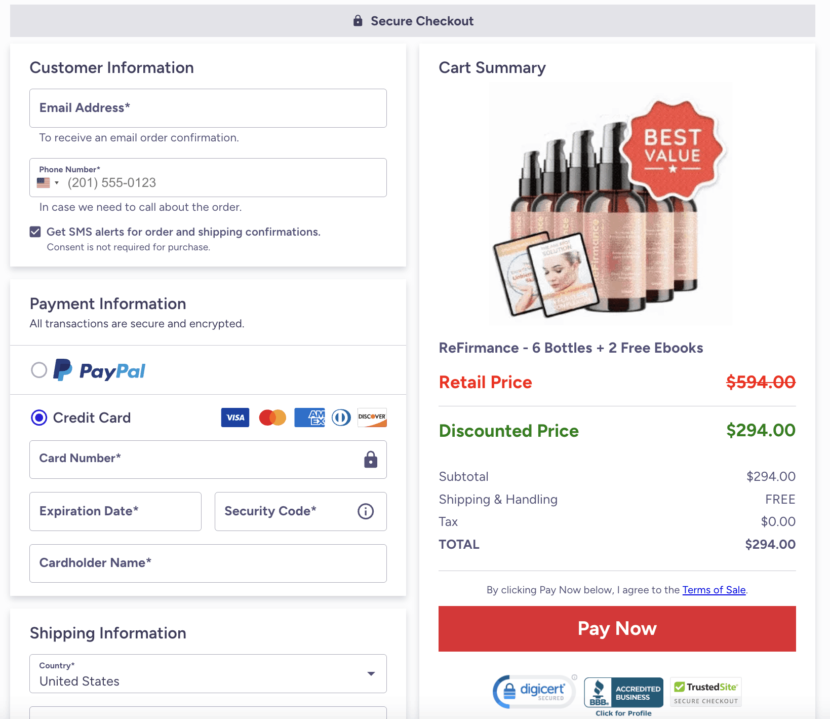 ReFirmance-order-page